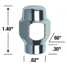 Piuliță jantă/ roată cu ghidaj 1/ 2" UNF Crom 64-73 1 buc.