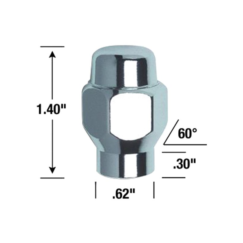 Piuliță jantă/ roată cu ghidaj 1/ 2" UNF Crom 64-73 1 buc.
