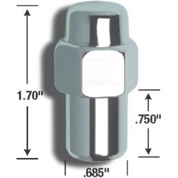 MAG/ Cragar piuliță jantă 1/ 2" UNF Chrome 64-73 1 buc.