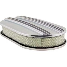 Filtru de aer oval 15" aluminiu lustruit