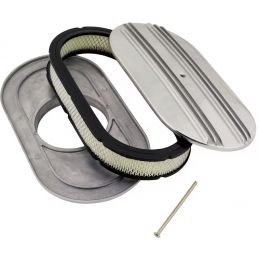 Filtru de aer oval 15" aluminiu lustruit