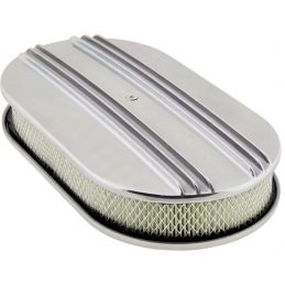 Filtru de aer oval 15" aluminiu lustruit