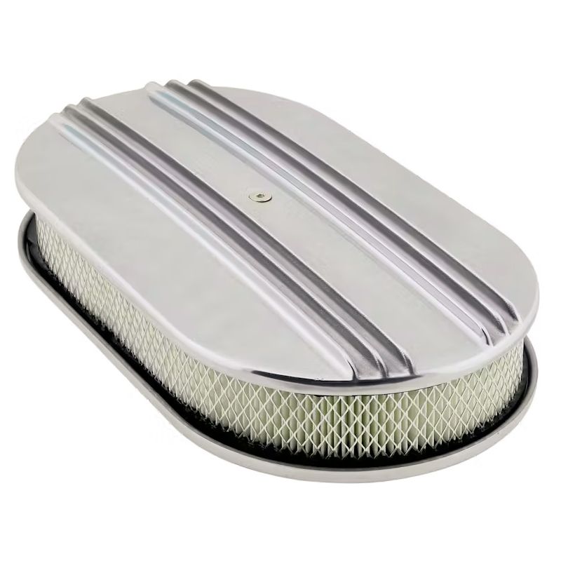 Filtru de aer oval 15" aluminiu lustruit Filtru de aer oval 15" aluminiu lustruit