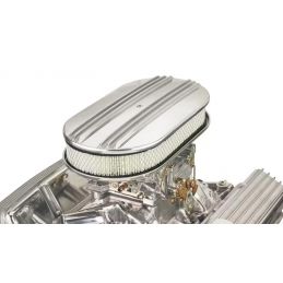 Filtru de aer oval 15" aluminiu lustruit