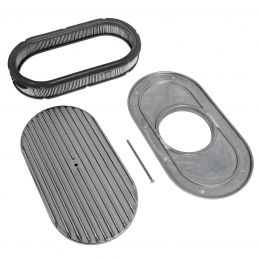 Filtru de aer oval 15" aluminiu canelat