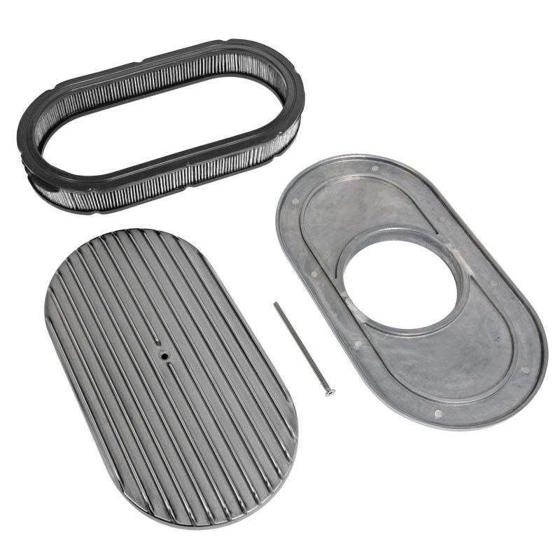 Filtru de aer oval 15" aluminiu canelat