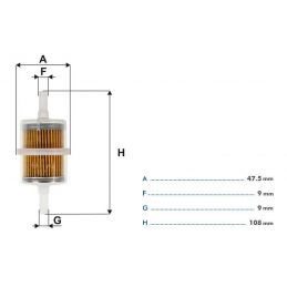 Filtru de combustibil, universal 64-73
