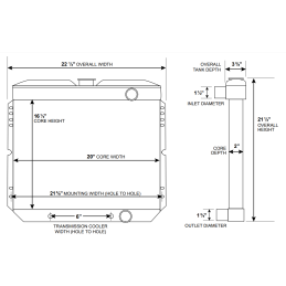 Apă de răcire cu apă 3-rând 20 "ACP 289/302/351W 67-69