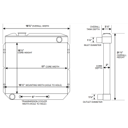 Schimbare radiator, intrare inferioară pe partea șoferului 64-66