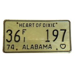 Placă de înmatriculare Alabama