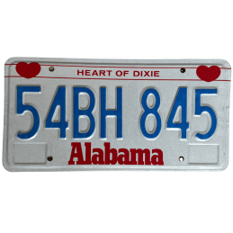 Placă de înmatriculare Alabama