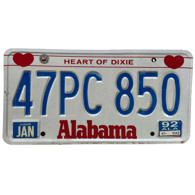 Placă de înmatriculare Alabama