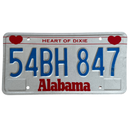Placă de înmatriculare Alabama