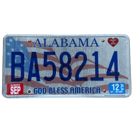 Placă de înmatriculare Alabama