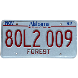 Placă de înmatriculare Alabama
