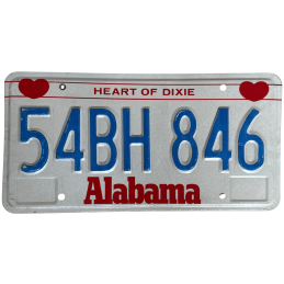 Placă de înmatriculare Alabama