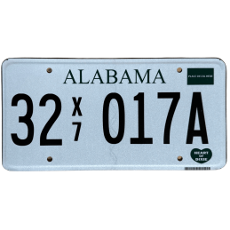 Placă de înmatriculare Alabama