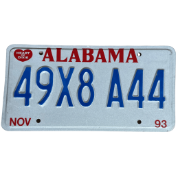 Placă de înmatriculare Alabama