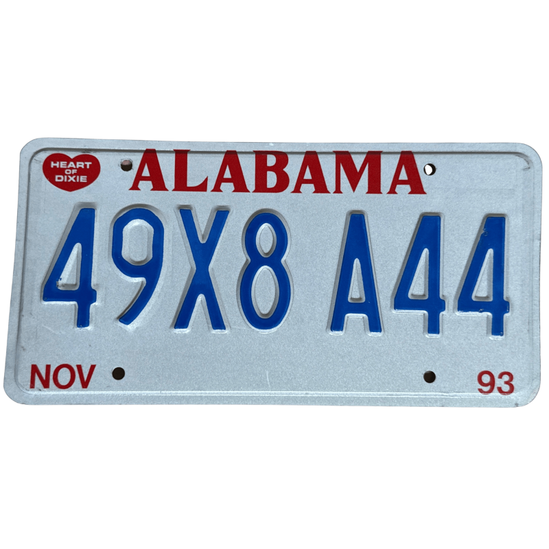Placă de înmatriculare Alabama