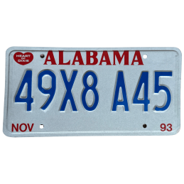 Placă de înmatriculare Alabama