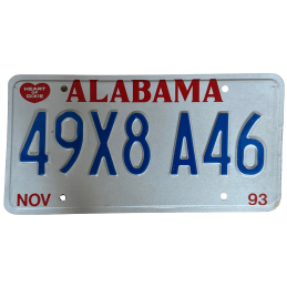 Placă de înmatriculare Alabama