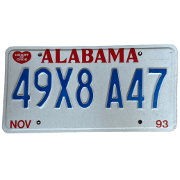Placă de înmatriculare Alabama
