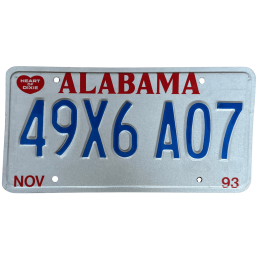 Placă de înmatriculare Alabama