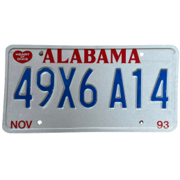 Placă de înmatriculare Alabama
