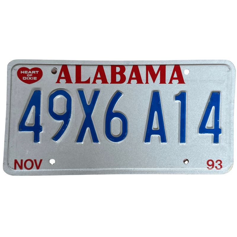 Placă de înmatriculare Alabama