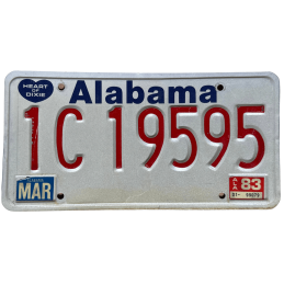 Placă de înmatriculare Alabama