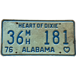 Placă de înmatriculare Alabama