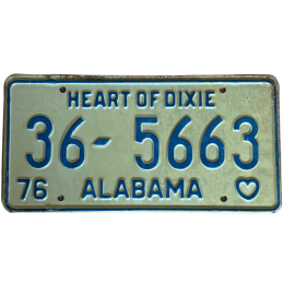 Placă de înmatriculare Alabama