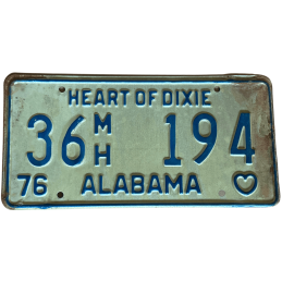 Placă de înmatriculare Alabama