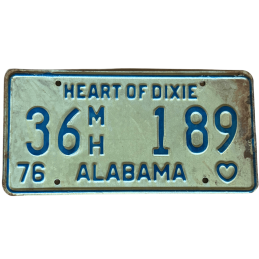 Placă de înmatriculare Alabama