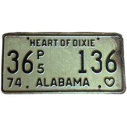 Placă de înmatriculare Alabama