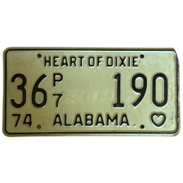 Placă de înmatriculare Alabama