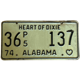 Placă de înmatriculare Alabama