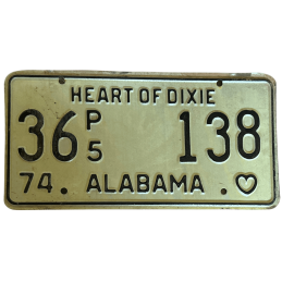 Placă de înmatriculare Alabama
