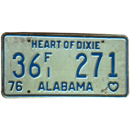 Placă de înmatriculare Alabama