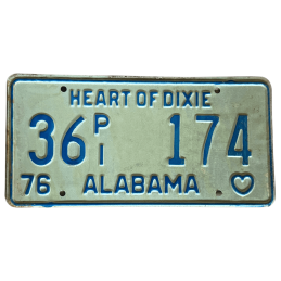 Placă de înmatriculare Alabama