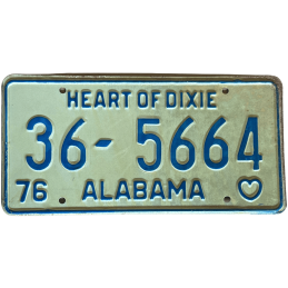 Placă de înmatriculare Alabama