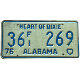 Placă de înmatriculare Alabama