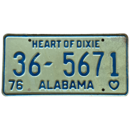 Placă de înmatriculare Alabama