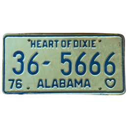 Placă de înmatriculare Alabama