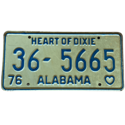 Placă de înmatriculare Alabama
