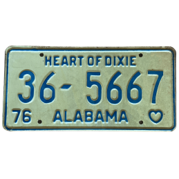 Placă de înmatriculare Alabama
