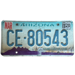 Placă de înmatriculare din Arizona