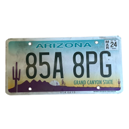 Placă de înmatriculare din Arizona