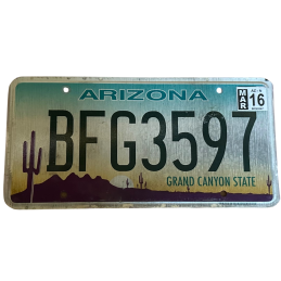 Placă de înmatriculare din Arizona