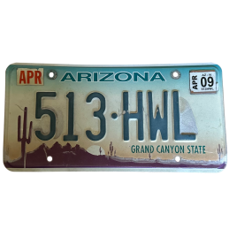Placă de înmatriculare din Arizona